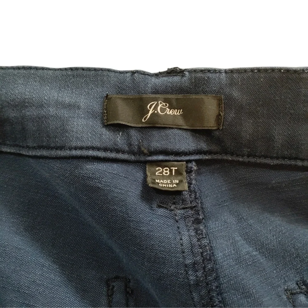 J.Crew Navy Blue Utility Chino Pants Slim Straight Patch Pocket Career 28 Tall